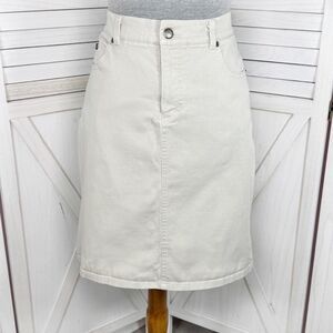 Izod A Line Stretch Twill Casual Skirt Tan 4